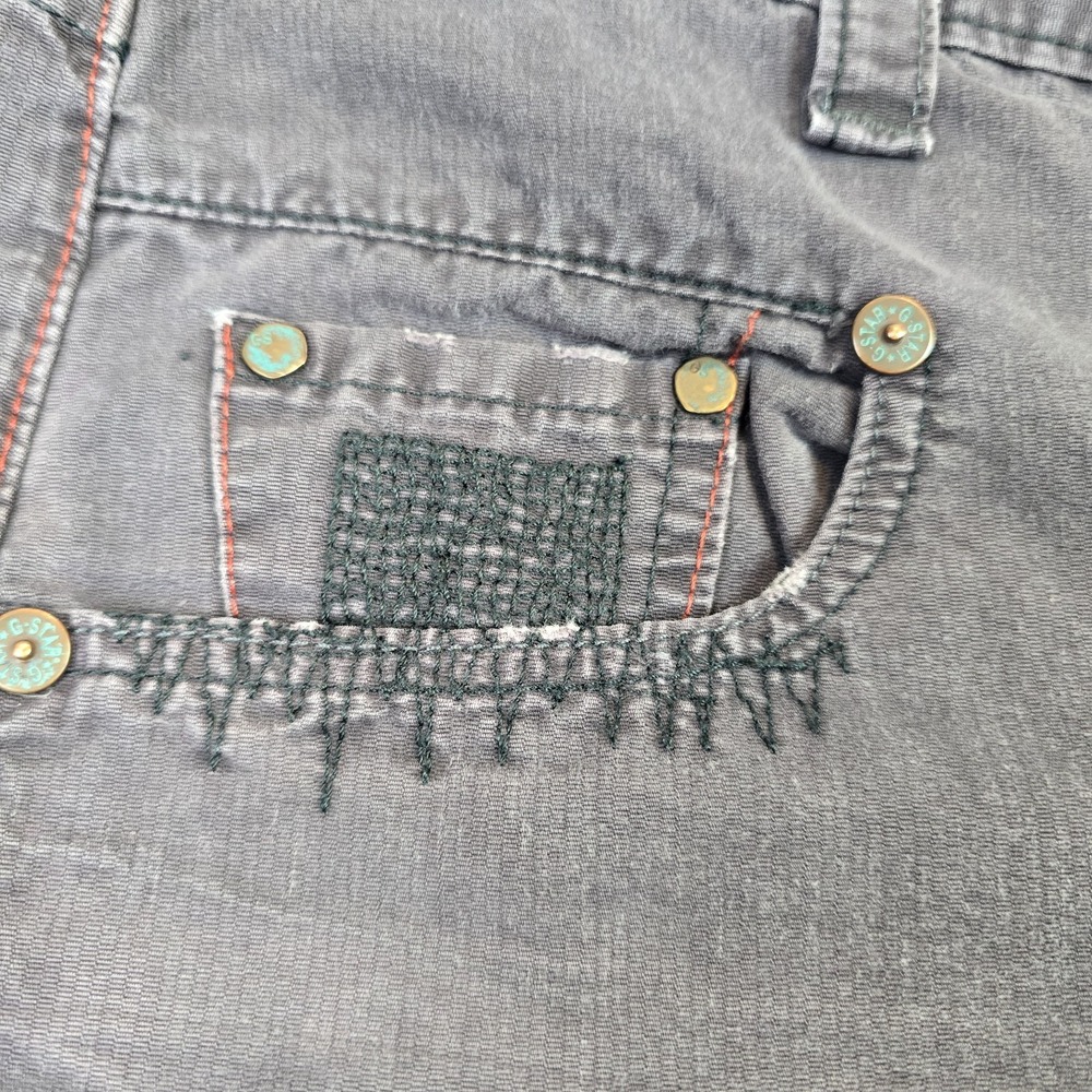 G-Star Raw Denim Jeans Men's 30x32 Gray Distressed Button Fly Straight Leg Pants - Picture 10 of 13